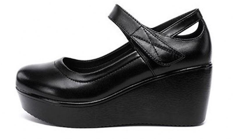 Scarlett Dames Platform Wedges Schoenen - Zwart