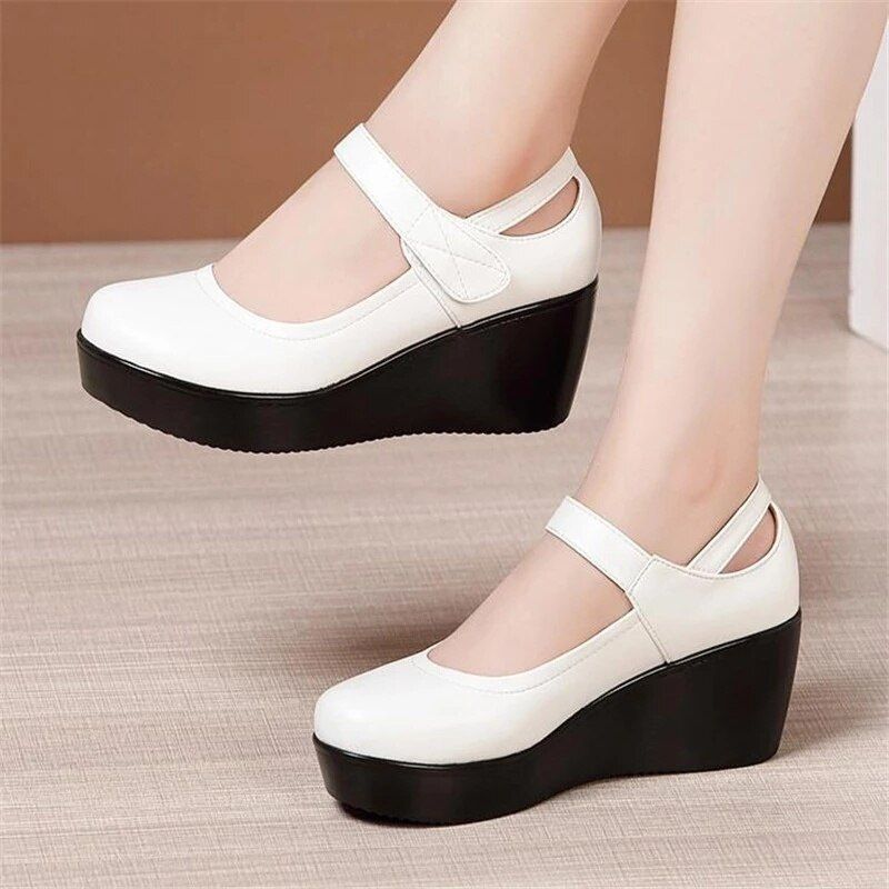 Scarlett Dames Platform Wedges Schoenen - Zwart