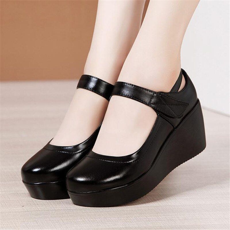 Scarlett Dames Platform Wedges Schoenen - Zwart