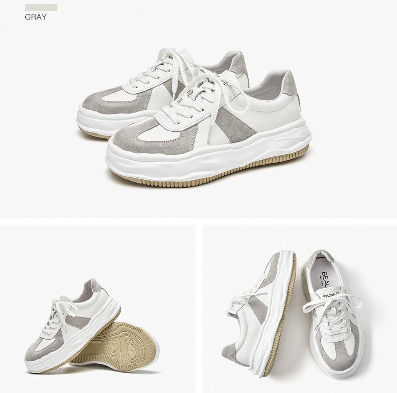 Shaina Dames Platform Sneaker - Beige