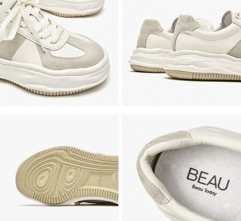 Shaina Dames Platform Sneaker - Beige