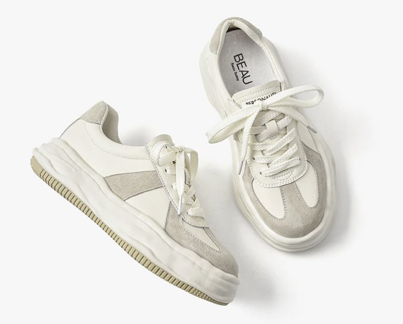Shaina Dames Platform Sneaker - Beige