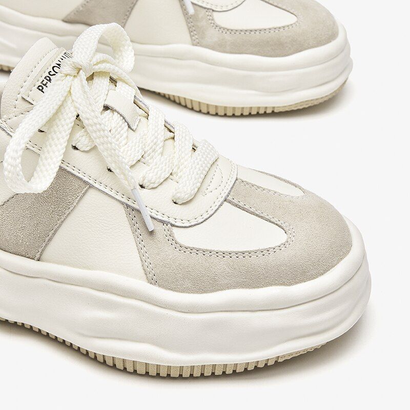 Shaina Dames Platform Sneaker - Beige
