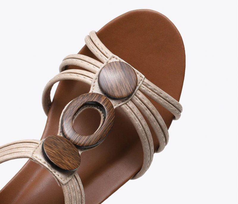 Shani Dames Sandaal Wedges - Bruin