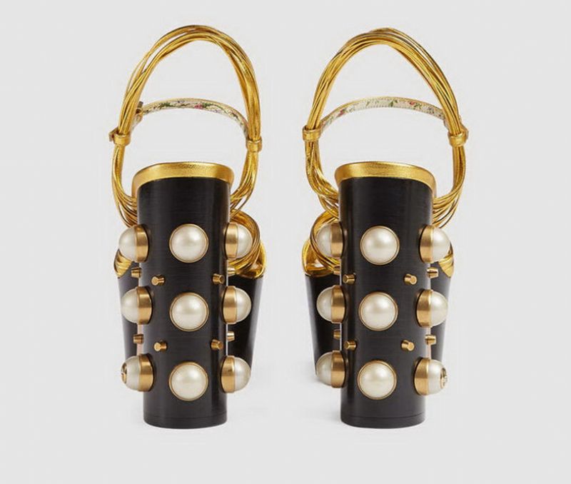 Sharif Dames Vintage Fashion Platform Hakken - Goud
