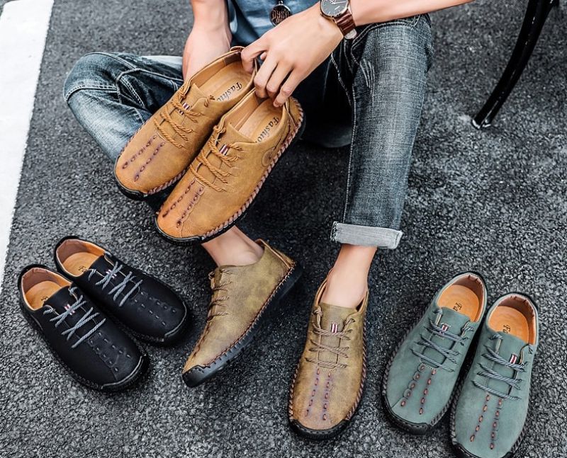 Shaw Heren Loafers Casual Schoenen - Groen