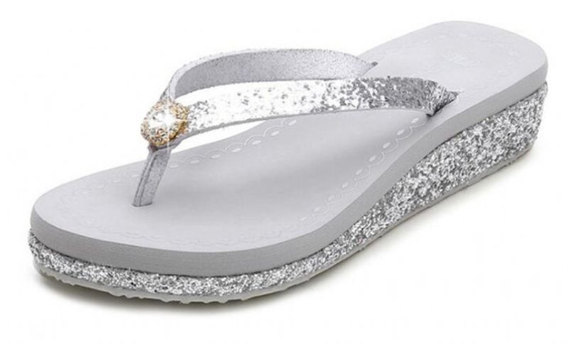Sifrina Dames Comfortabele Strand Slipper - Zilver
