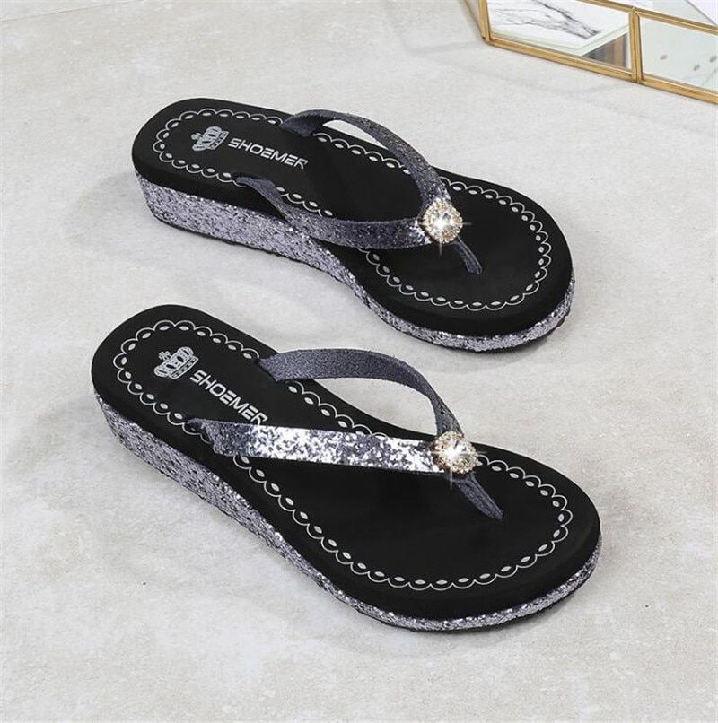 Sifrina Dames Comfortabele Strand Slipper - Zilver