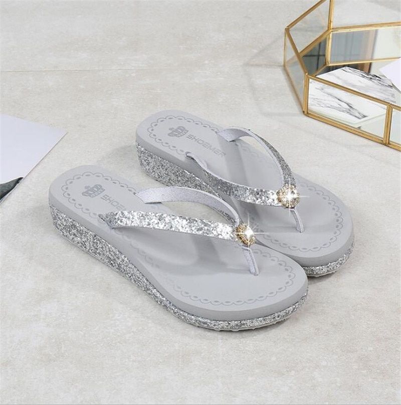 Sifrina Dames Comfortabele Strand Slipper - Zilver