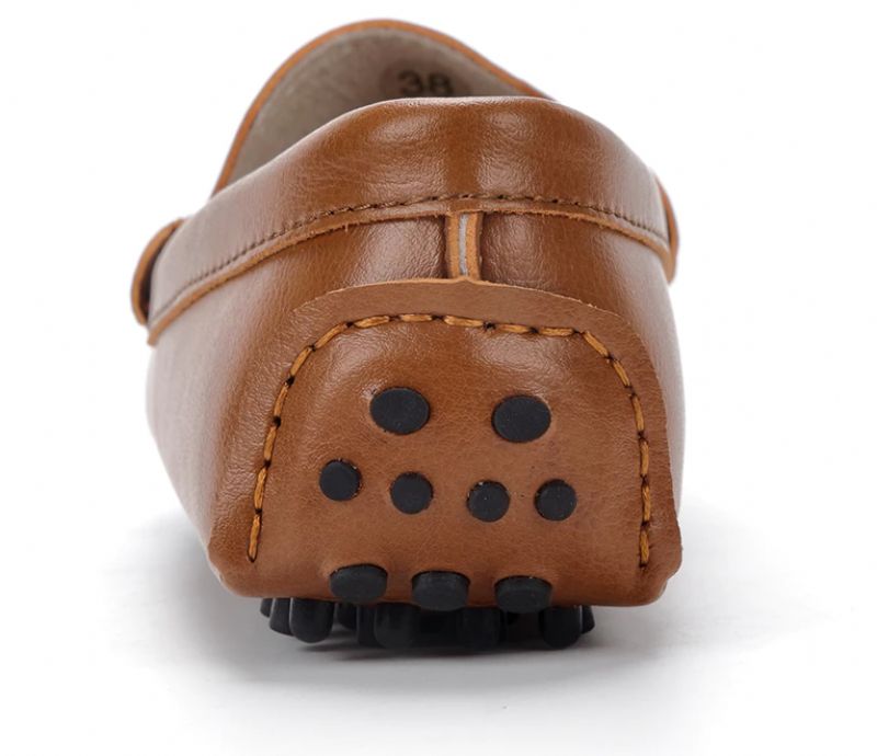 Sika Dames Platte Leren Loafer Schoenen - Bruin
