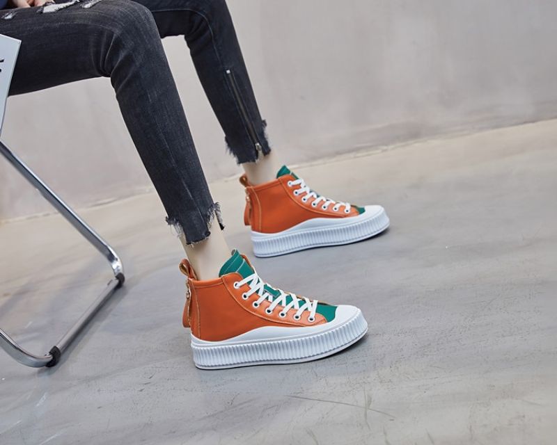 Silvana Dames Enkel Sneaker - Oranje