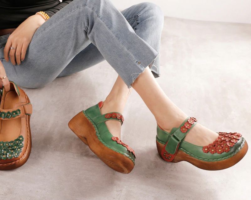 Silvana Dames Platform Schoenen - Groen