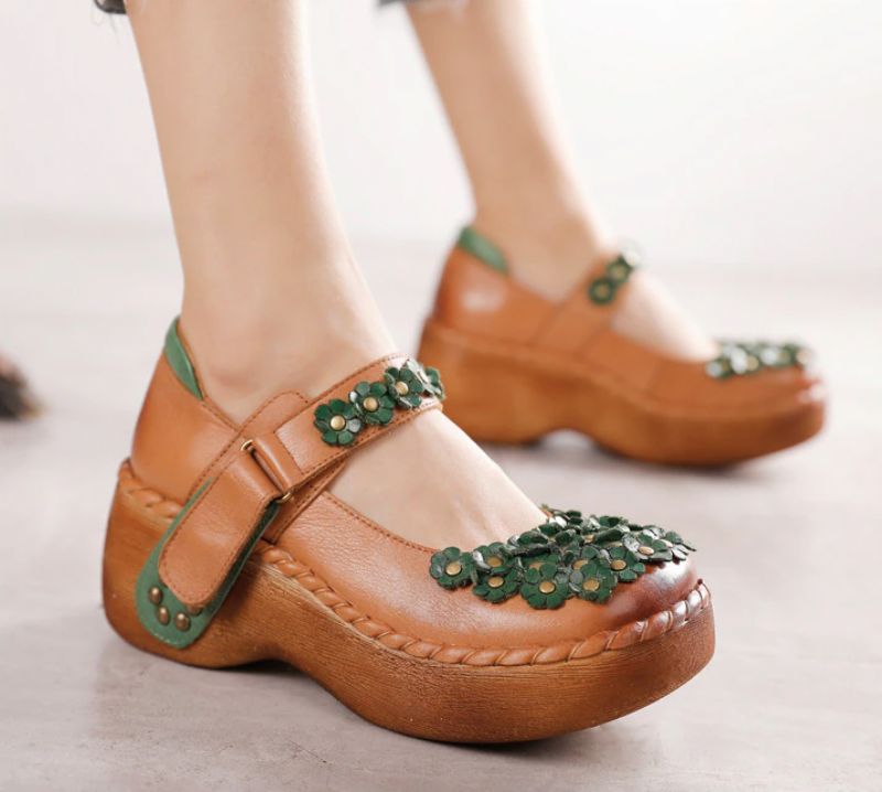 Silvana Dames Platform Schoenen - Groen