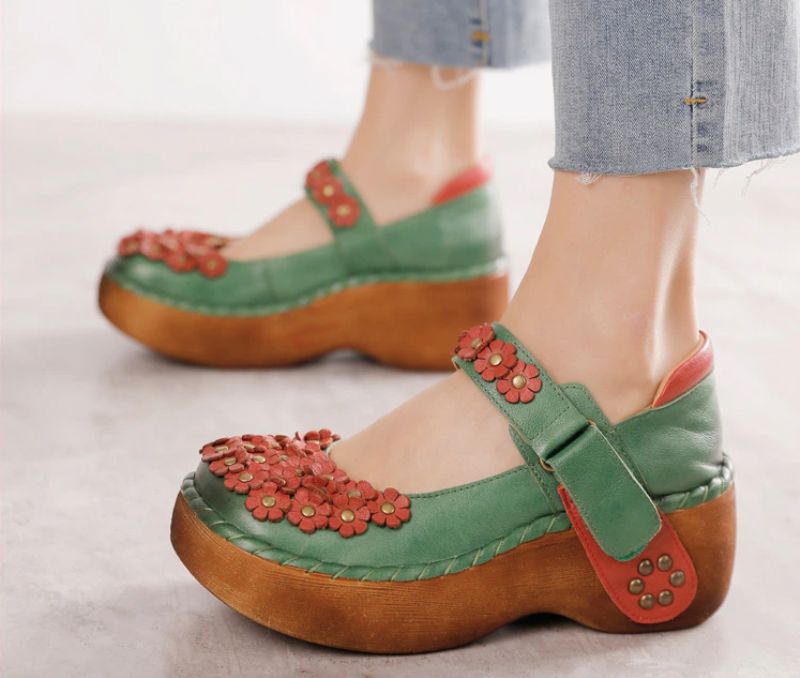 Silvana Dames Platform Schoenen - Groen