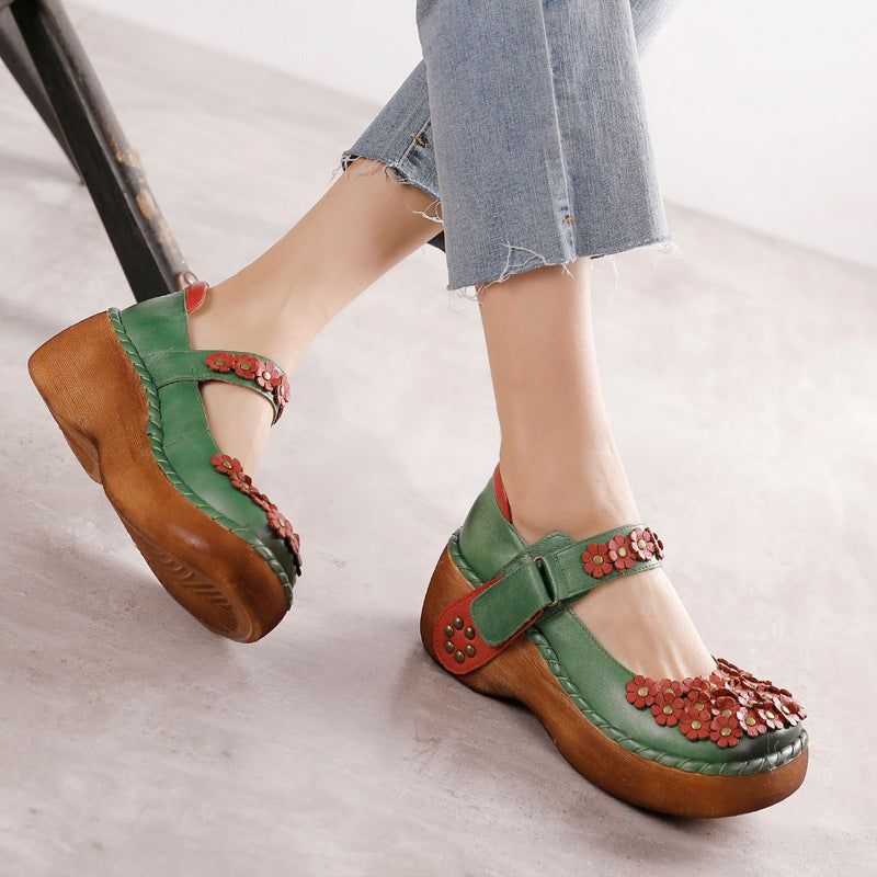 Silvana Dames Platform Schoenen - Groen