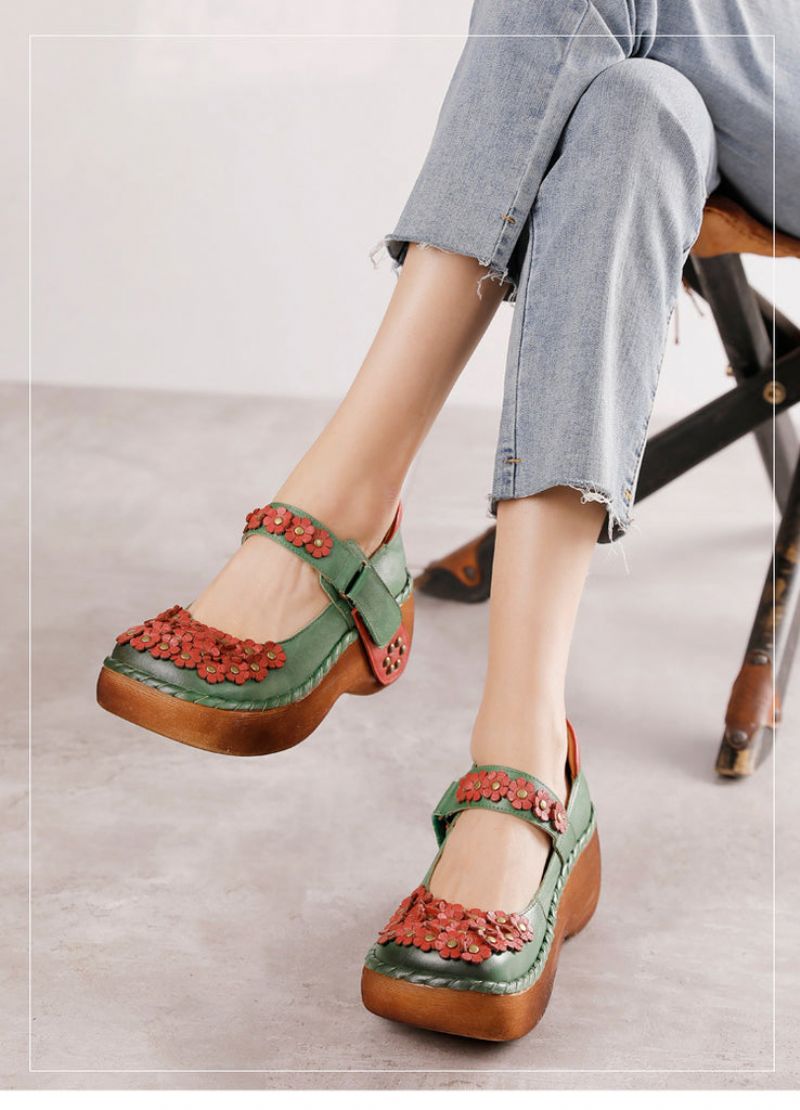 Silvana Dames Platform Schoenen - Groen