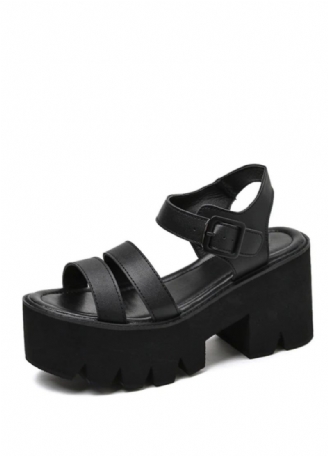 Silvana Dames Zwarte Platform Sandaal