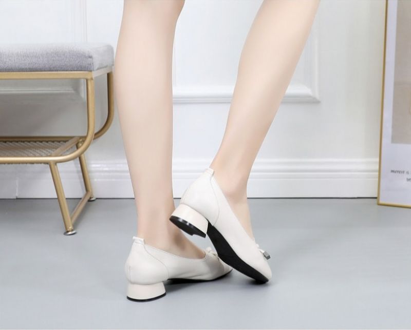 Silvia Dames Leren Pump Schoenen - Beige