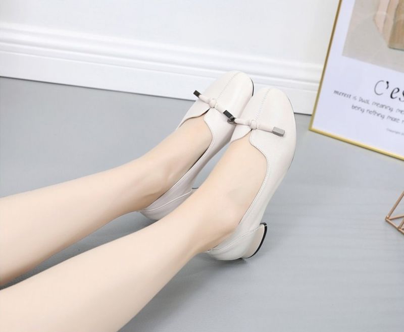 Silvia Dames Leren Pump Schoenen - Beige