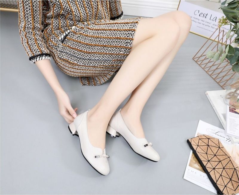 Silvia Dames Leren Pump Zwarte Schoenen - Zwart
