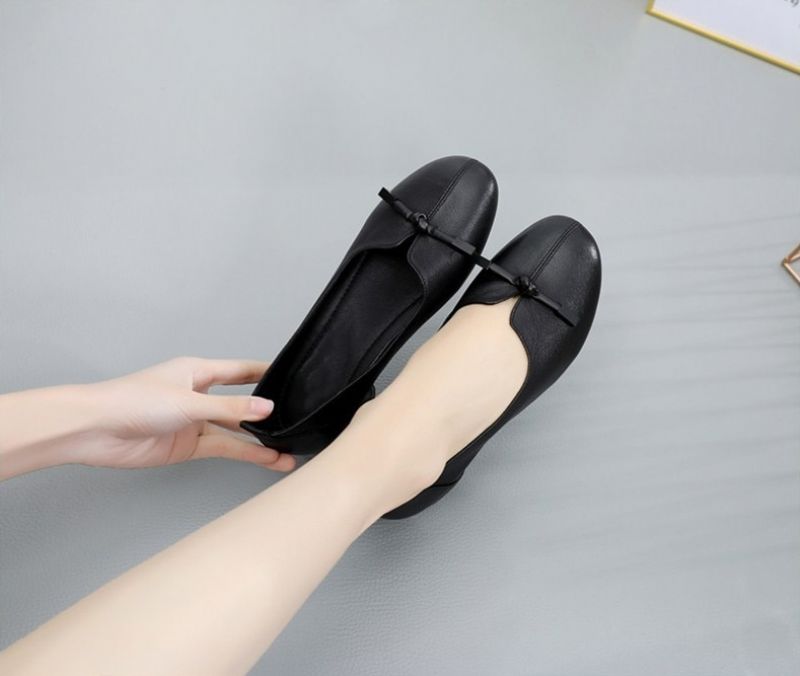 Silvia Dames Leren Pump Zwarte Schoenen - Zwart