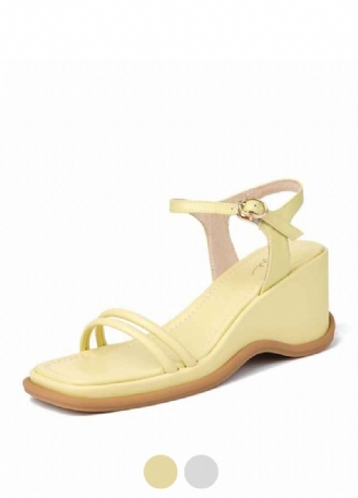 Sinaray Dames Vierkante Teen Wedges Sandalen