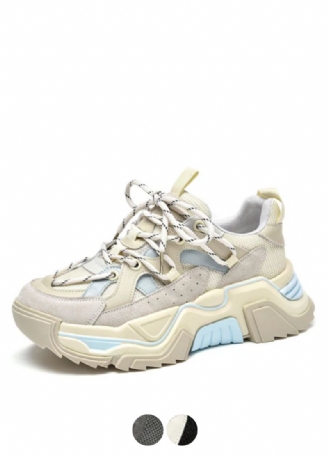 Sinay Dames Leren Sneaker Platform Zool Schoenen
