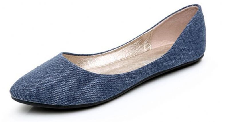 Sinty Dames Platte Zachte Stoffen Schoenen - Blauw