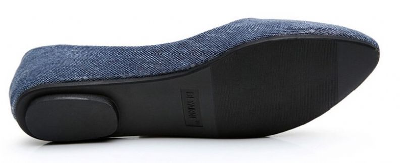Sinty Dames Platte Zachte Stoffen Schoenen - Blauw