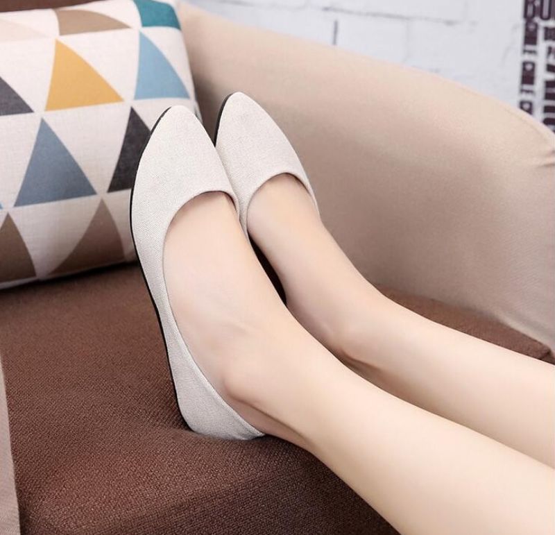 Sinty Dames Platte Zachte Stoffen Schoenen - Blauw