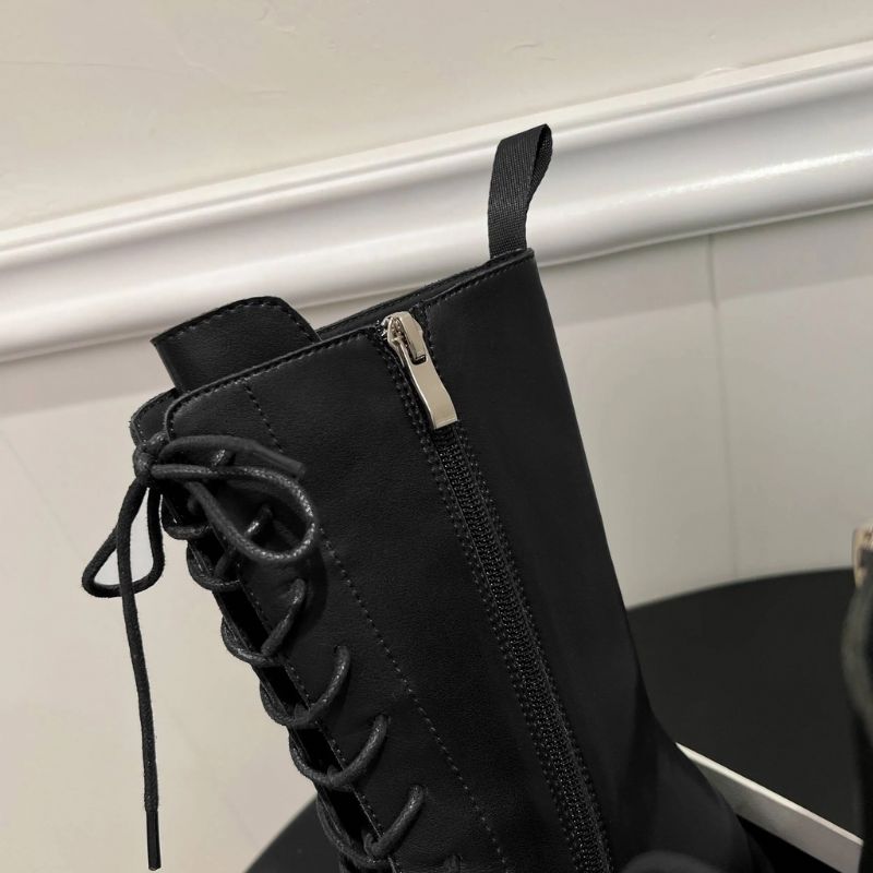 Slora Dames Mid Calf Zwarte Laarzen - Zwart