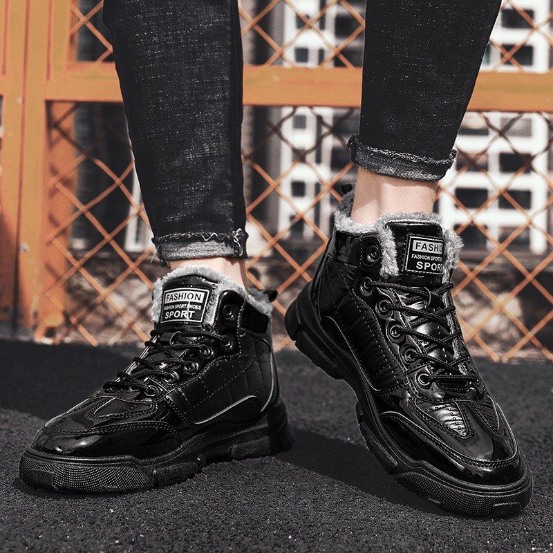 Snow Heren Winter Sneakers - Zwart Bont