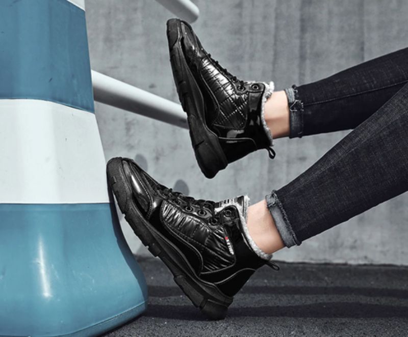 Snow Heren Winter Sneakers - Zwart Bont