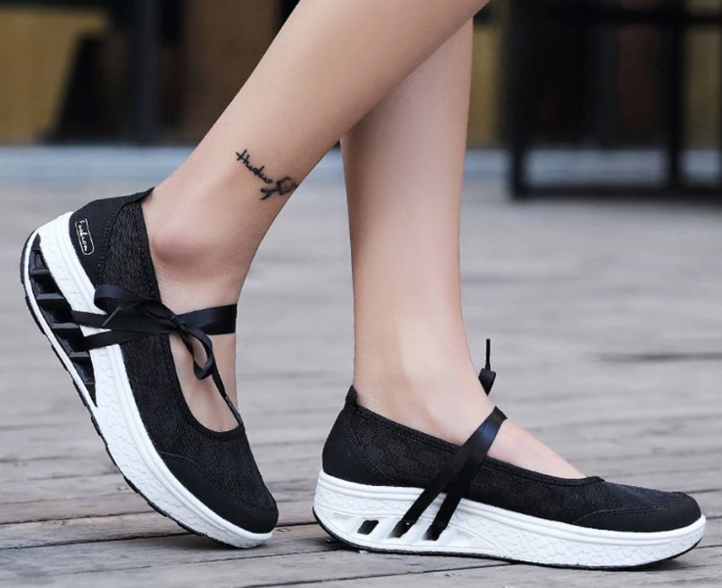Sonya Dames Platform Schoenen - Zwart
