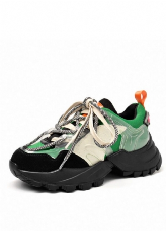 Steff Dames Platform Leren Sneakers Schoenen