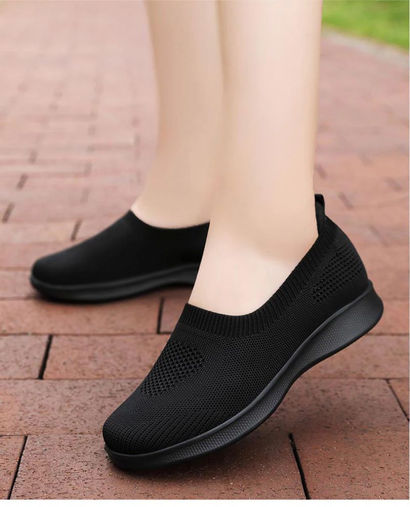 Stela Dames Slip-on Zwarte Schoenen - Zwart