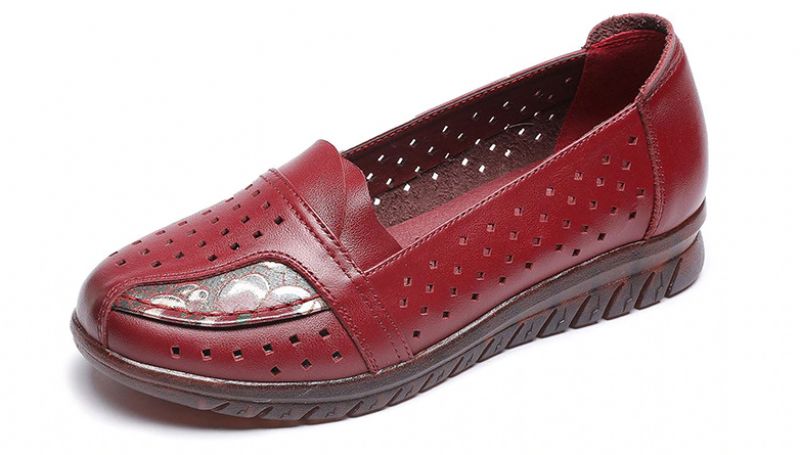 Stella Dames Echte Leren Slip-on Schoenen - Zwart