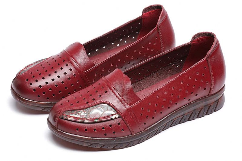 Stella Dames Echte Leren Slip-on Schoenen - Zwart