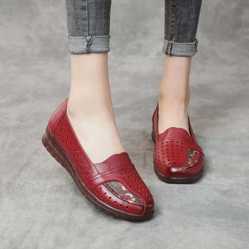 Stella Dames Echte Leren Slip-on Schoenen - Zwart