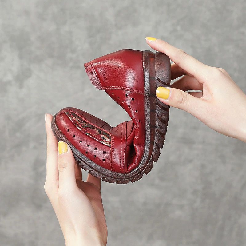 Stella Dames Echte Leren Slip-on Schoenen - Zwart