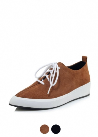 Stewart Vrouwen Suède Wedges Veter Oxford Schoenen