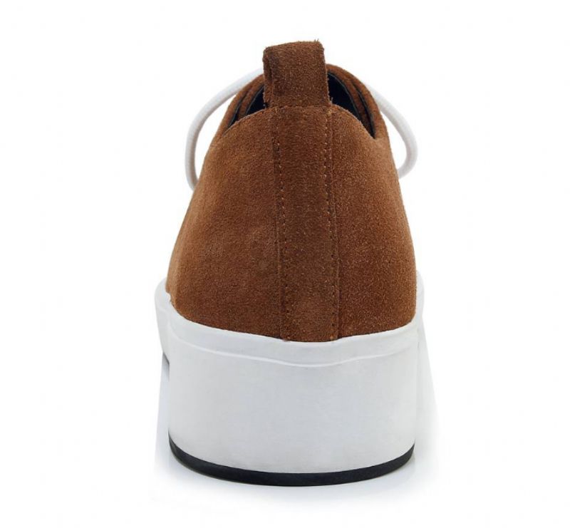 Stewart Vrouwen Suède Wedges Veter Oxford Zwarte Schoenen - Zwart