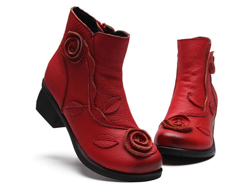 Sthefany Dames Herfst Winter Enkel Zwarte Laarzen - Zwart