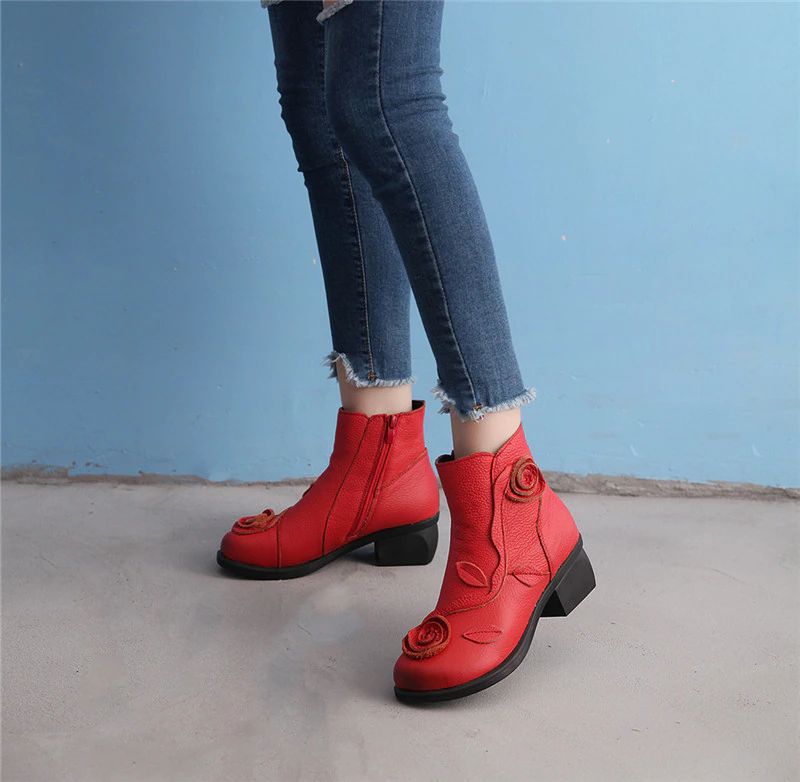 Sthefany Dames Herfst Winter Enkel Zwarte Laarzen - Zwart