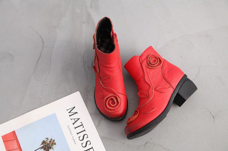 Sthefany Dames Herfst Winter Enkel Zwarte Laarzen - Zwart