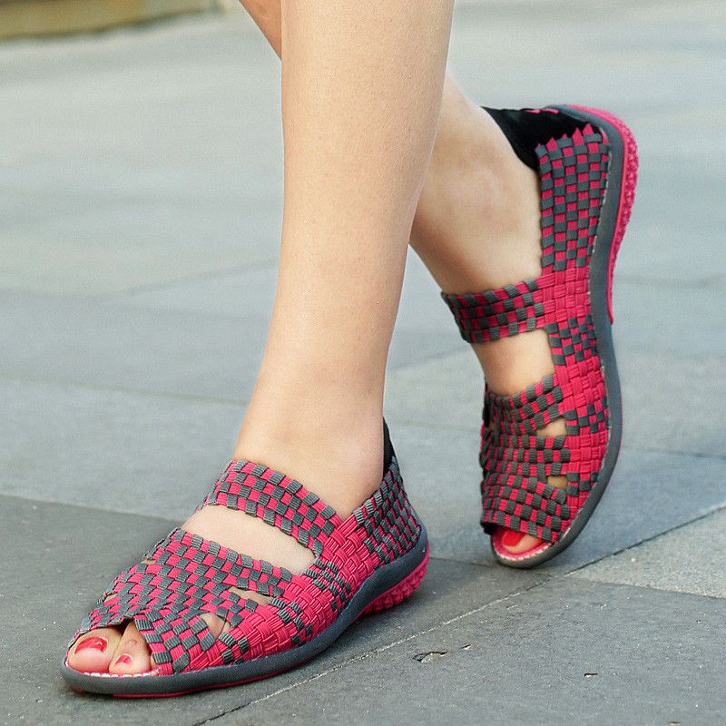 Sther Stoffen Zomer Sandaal Voor Dames - Zwart