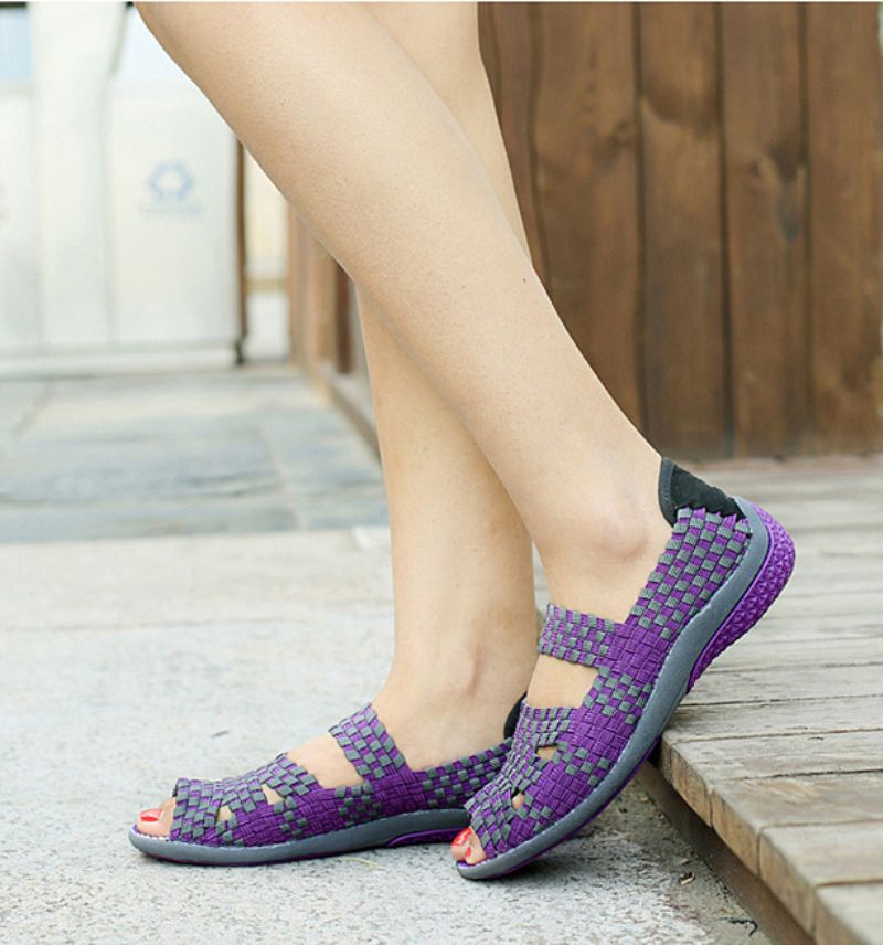 Sther Stoffen Zomer Sandaal Voor Dames - Zwart