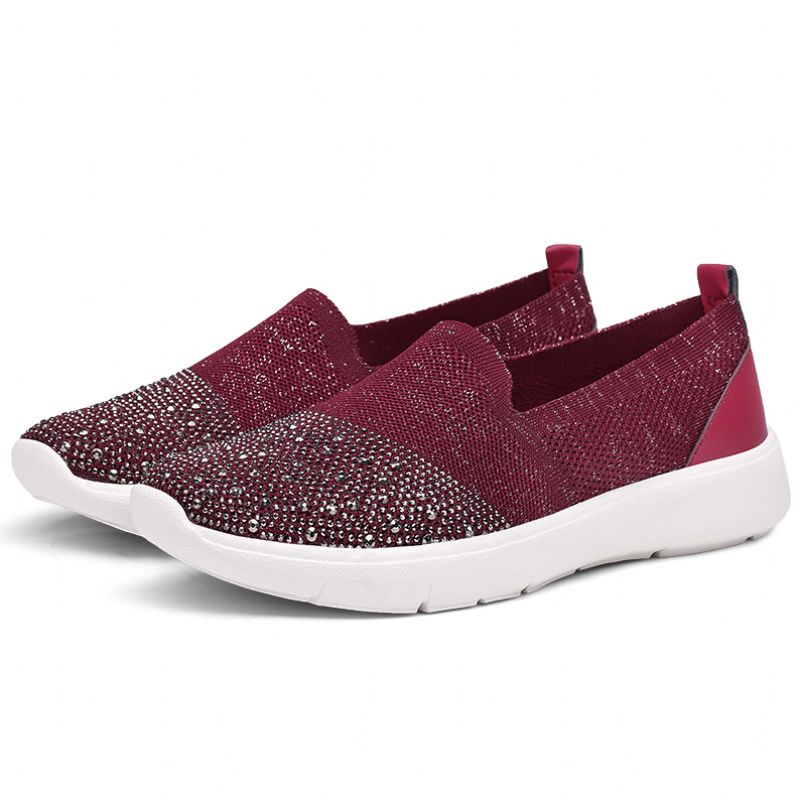 Suly Dames Loafers Schoenen - Wijnrood