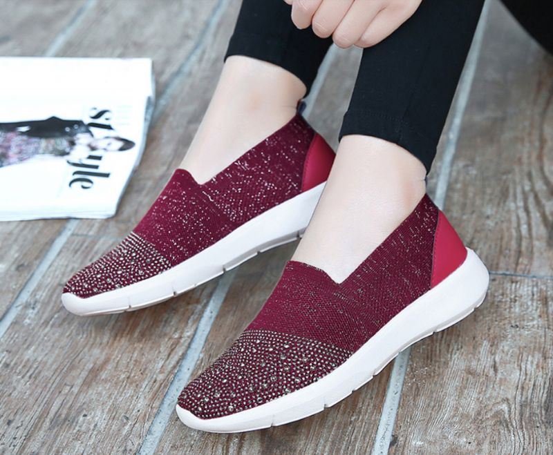 Suly Dames Loafers Schoenen - Wijnrood