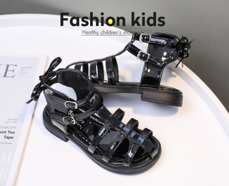 Susy Meisjes Gladiator Sandaal - Zwart
